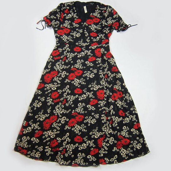 Madewell Daisy Floral Dress 10 Midi Wrap Look NEW - Picture 5 of 9